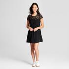 Women's Lace Neckline Shift Dress - Lots Of Love By Speechless (juniors') Black
