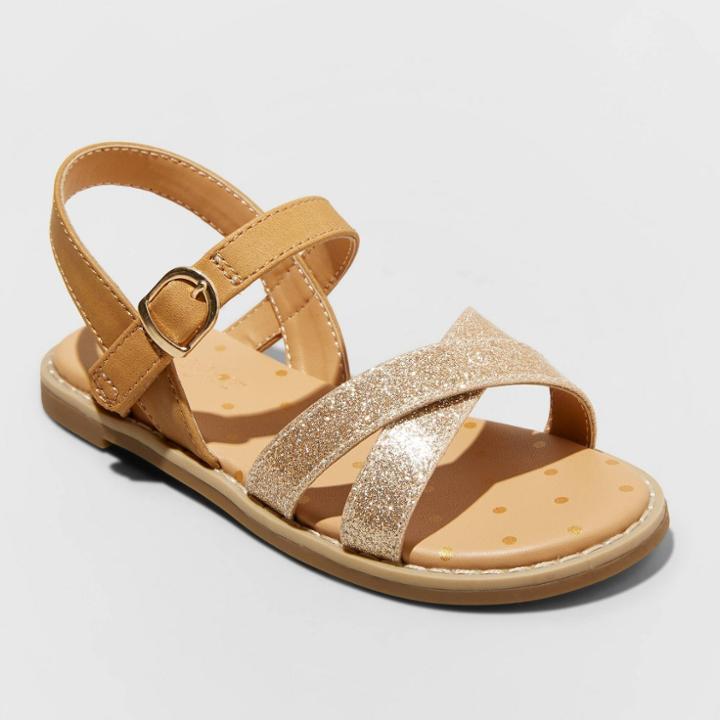 Toddler Girls' Serenity Criss Cross Sandals - Cat & Jack Gold