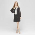 Women's Polka Dot Long Sleeve Chiffon Dress - A New Day Black/white
