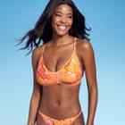 Women's Bralette Bikini Top - Xhilaration Orange D/dd Cup