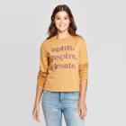 Zoe+liv Women's Uplift. Inspire. Elevate. Long Sleeve Graphic T-shirt (juniors') - Gold