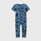 Toddler Boys' Thermal Tie-dye Short Sleeve Jumpsuit - Art Class Black/blue
