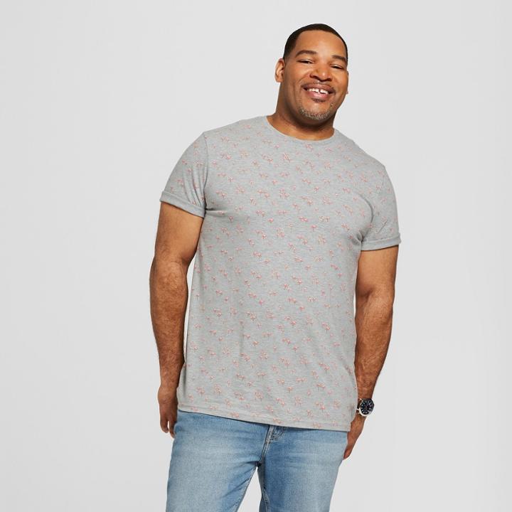 Men's Big & Tall Short Sleeve Crew Neck Novelty T-shirt - Goodfellow & Co Cement