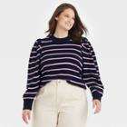 Women's Plus Size Polka Dot Mock Turtleneck Pullover Sweater - Who What Wear Purple
