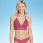 Women's Crochet Long Line Bikini Top - Shade & Shore Woodrose Mauve 32b, Women's, Purple