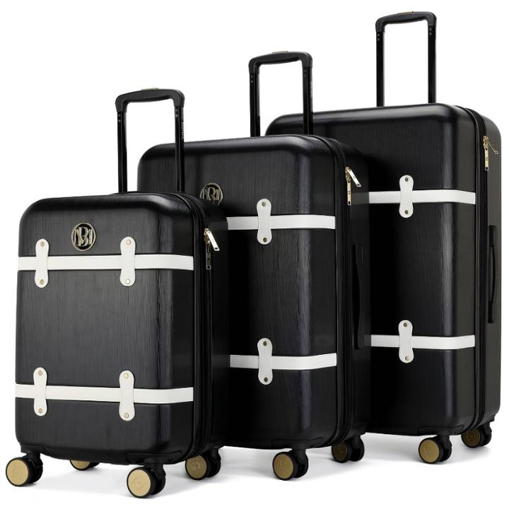Badgley Mischka Grace Expandable Hardside Checked 3pc Luggage