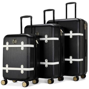 Badgley Mischka Grace Expandable Hardside Checked 3pc Luggage