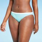 Juniors' Ribbed Colorblock Cheeky Bikini Bottom - Xhilaration Ice Blue