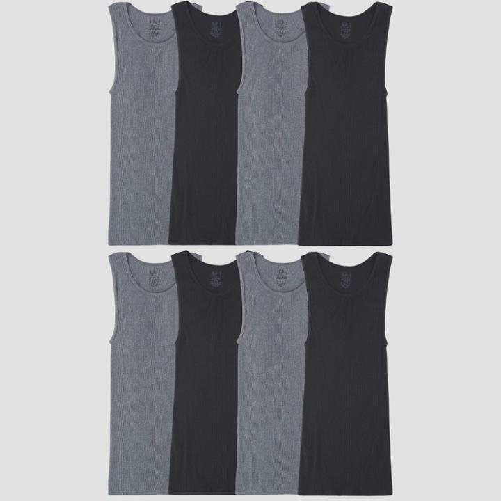 Fruit Of The Loom Men's Active Cotton A-shirt 8pk - Black/gray