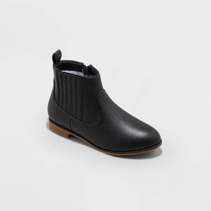 Girls' Nikara Zipper Chelsea Boots - Cat & Jack Black