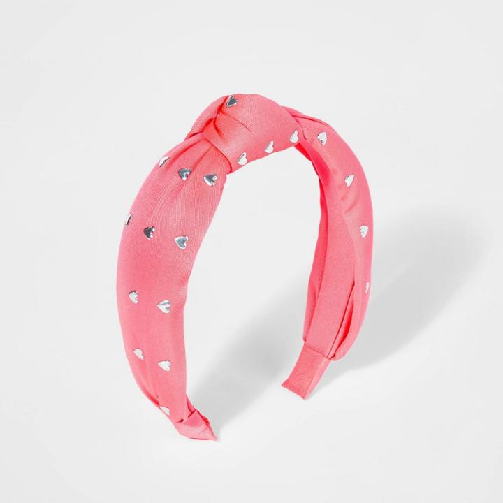 Girls' Puffy Knot With Studs Headband - Cat & Jack Pink