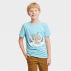 Boys' 'winter Wholly Mammoth' Short Sleeve Graphic T-shirt - Cat & Jack Aqua Blue
