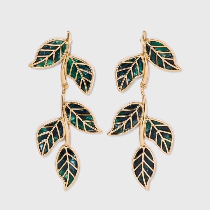 Sugarfix By Baublebar Crystal Vine Drop Earrings - Green