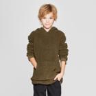 Boys' Long Sleeve Cowl Neck Sherpa Sweatshirt - Art Class Green