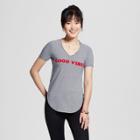 Women's Good Vibes Striped V-neck T-shirt Navy/white Xl - Well Worn (juniors'), Blue