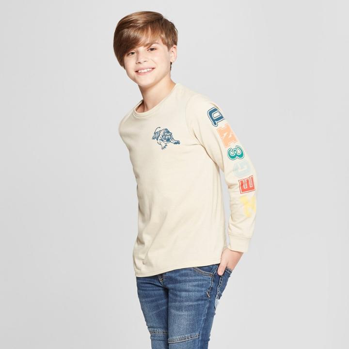 Boys' Graphic Long Sleeve T-shirt - Art Class Gray