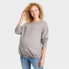Tie Waist Maternity Sweatshirt - Isabel Maternity By Ingrid & Isabel Gray