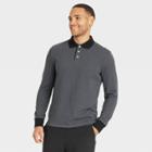 Men's Rugby Polo Shirt - Goodfellow & Co Charcoal Gray