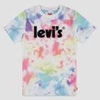 Levi's Boys' Tie-dye Logo Short Sleeve T-shirt - Red/blue