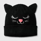 Girls' Knit Cat Ears Beanie - Cat & Jack Black
