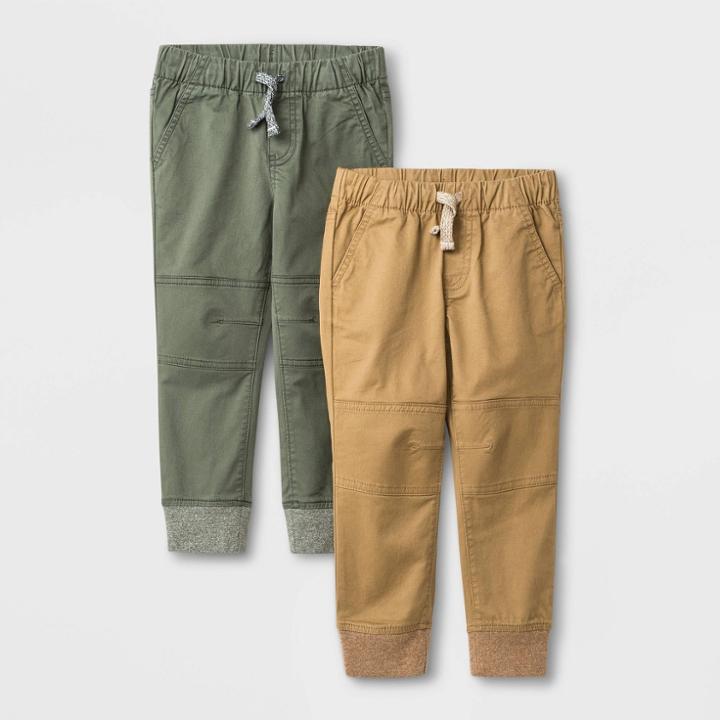 Toddler Boys' 2pk Jogger Pants - Cat & Jack Brown/olive