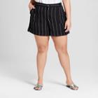 Women's Plus Size Striped Utility Shorts - Who What Wear Black/white 14w, Black/white