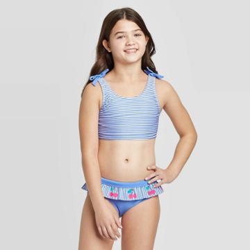 Girls' Sweet As A Cherry Ruffle Bottom With Bikini Set - Cat & Jack Blue Xs, Girl's, Blue/red