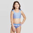 Girls' Sweet As A Cherry Ruffle Bottom With Bikini Set - Cat & Jack Blue Xs, Girl's, Blue/red