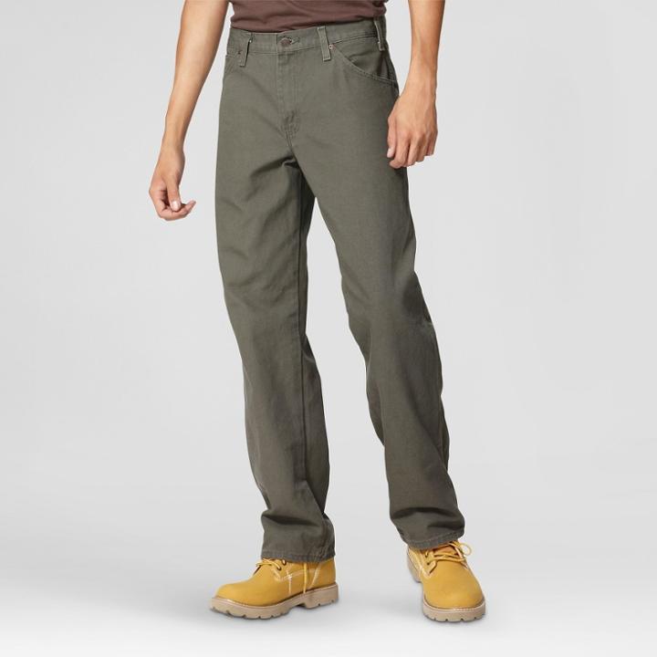 Dickies - Men's Big & Tall Relaxed Straight Fit Canvas Carpenter Jeans Moss (green)