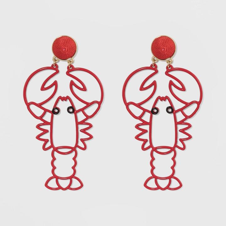 Sugarfix By Baublebar Lobster Drop Earrings - Red, Women's