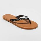 Women's Bobbie Braided Flip Flop Sandals - Universal Thread Black