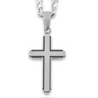 Men's West Coast Jewelry Stainless Steel Black Inlay Cut-out Cross Pendant, Size: