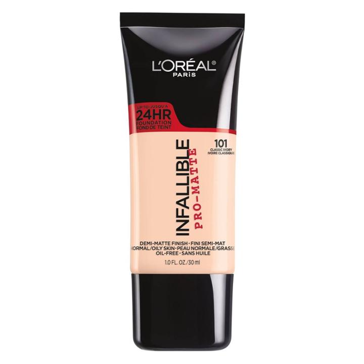L'oreal Paris Infallible Pro-matte Foundation 102 Shell Beige 1 Fl Oz, White Beige