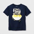 Bioworld Boys' Short Sleeve Cat In Mac N Cheese T-shirt - Navy