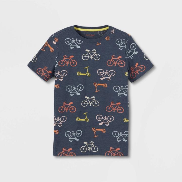 Boys' Short Sleeve Bicycle Print T-shirt - Cat & Jack Navy