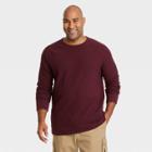Men's Tall Regular Fit Long Sleeve Crewneck T-shirt - Goodfellow & Co Pomegranate