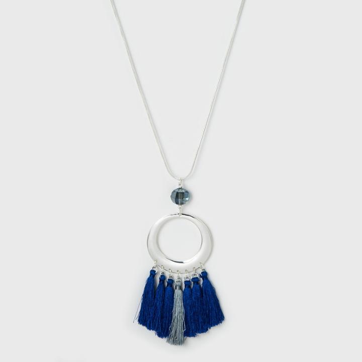 Glitzy, Large Circle, And Tassels Long Necklace - A New Day