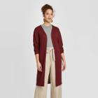 Women's Long Sleeve Cardigan - A New Day Burgundy Xs, Women's, Red