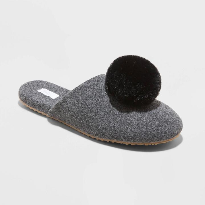 Women's Victoria Pom Slide Slippers - Stars Above Charcoal