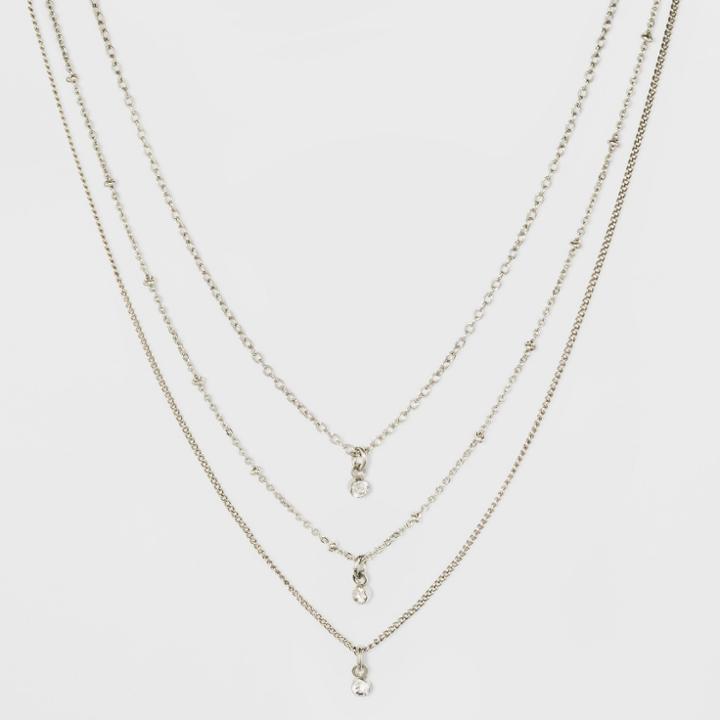 Crystals Three Row Short Necklace - A New Day