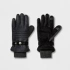 Men's Stripe Quilted Woven Glove With Thinsulate Lined & Acrylic Knit Cuff Gloves - Goodfellow & Co Grey