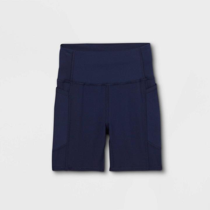Girls' Pocket Bike Shorts - All In Motion Navy