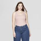 Women's Plus Size Sleeveless Scoop Neck Rib Racerback Tank Top - Universal Thread Pink