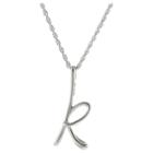 Distributed By Target Women's Sterling Silver Cursive Script Initial Pendant - K (18),