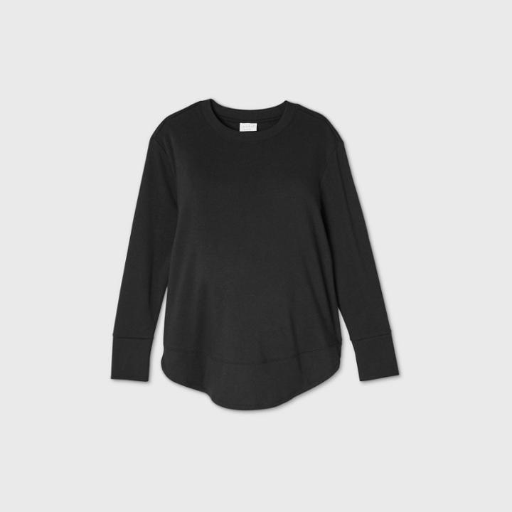 Maternity Rounded Hem Sweatshirt - Isabel Maternity By Ingrid & Isabel Black