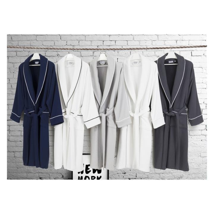 L/xl Waffle Terry Solid Bathrobe Navy - Linum Home Textiles, Blue