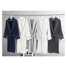 L/xl Waffle Terry Solid Bathrobe Navy - Linum Home Textiles, Blue