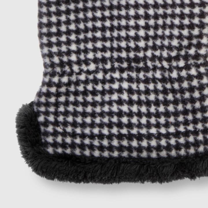 Isotoner Women's Recycled Fleece Hounds Tooth Gloves - Black