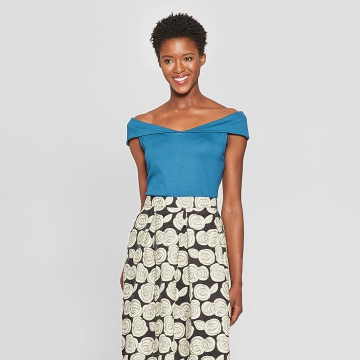 Women's Off The Shoulder Top - Who What Wear Blue