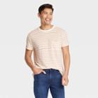 Men's Standard Fit Short Sleeve Hemp Cotton T-shirt - Goodfellow & Co Cream/striped